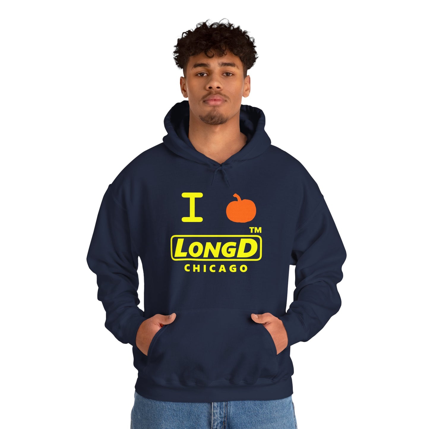 I Pumpkin LongD® Logo Hoodie yellow basic Chicago logo