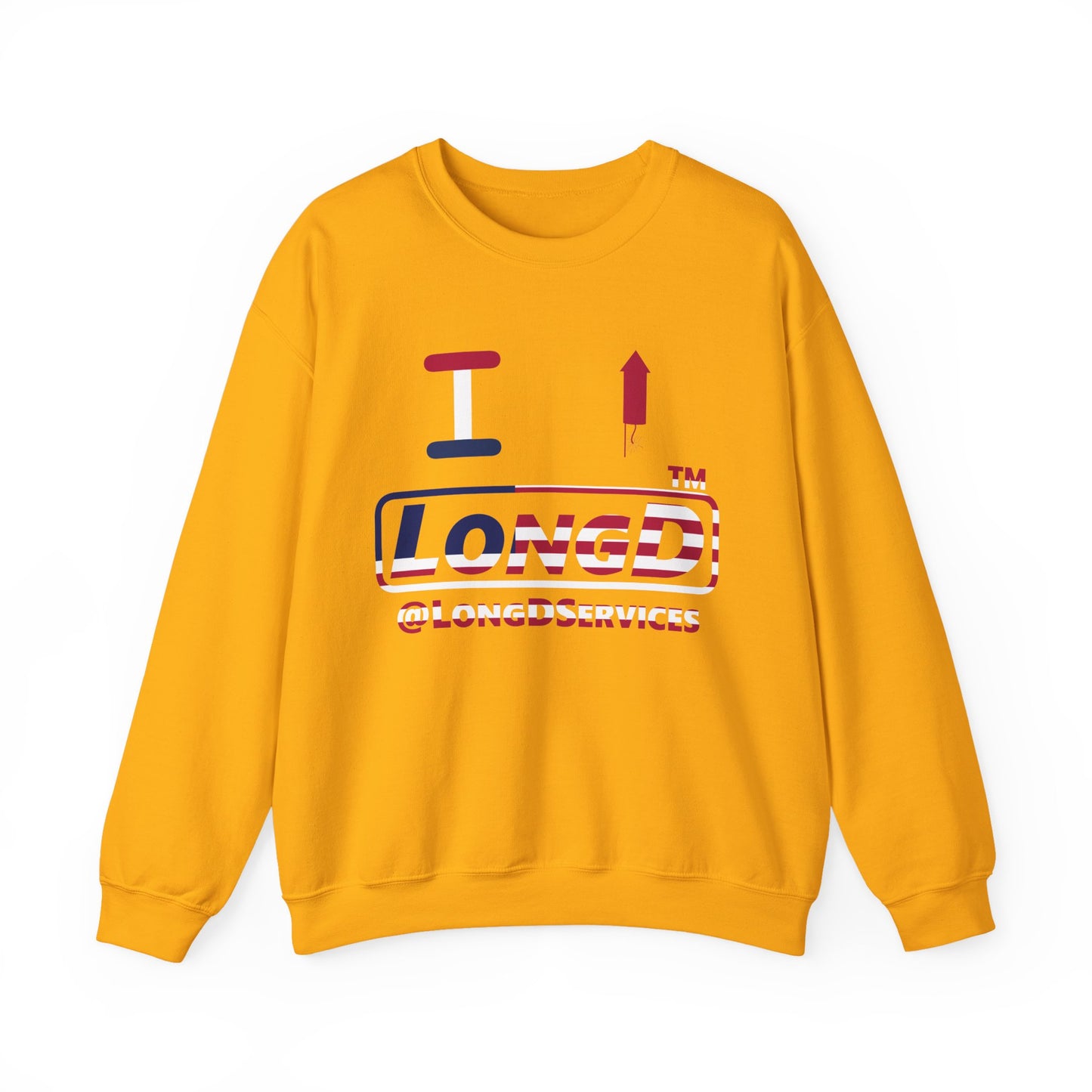 I firecracker LongD positive flag tag logo crewneck sweatshirt