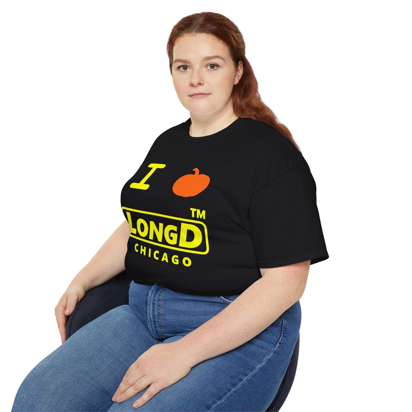 I Pumpkin LongD® Logo Cotton Tee positive yellow basic Chicago logo