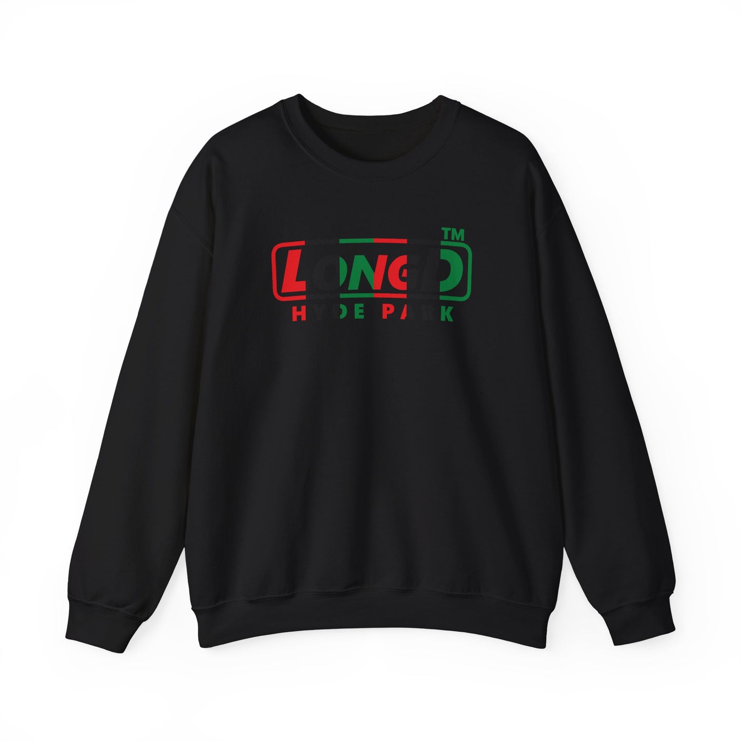 LongD positive vertical 6-striped Hyde Park logo crewneck sweatshirt (Juneteenth colors)