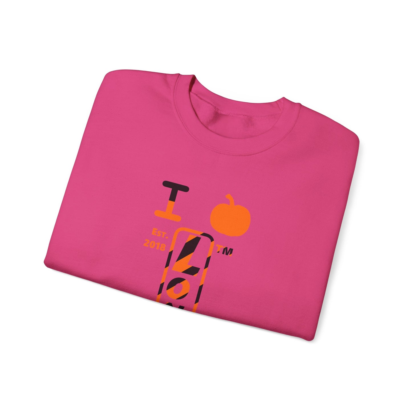 I pumpkin LongD Chicago positive upright pixel-weighted 12-striped front-back logo crewneck sweatshirt