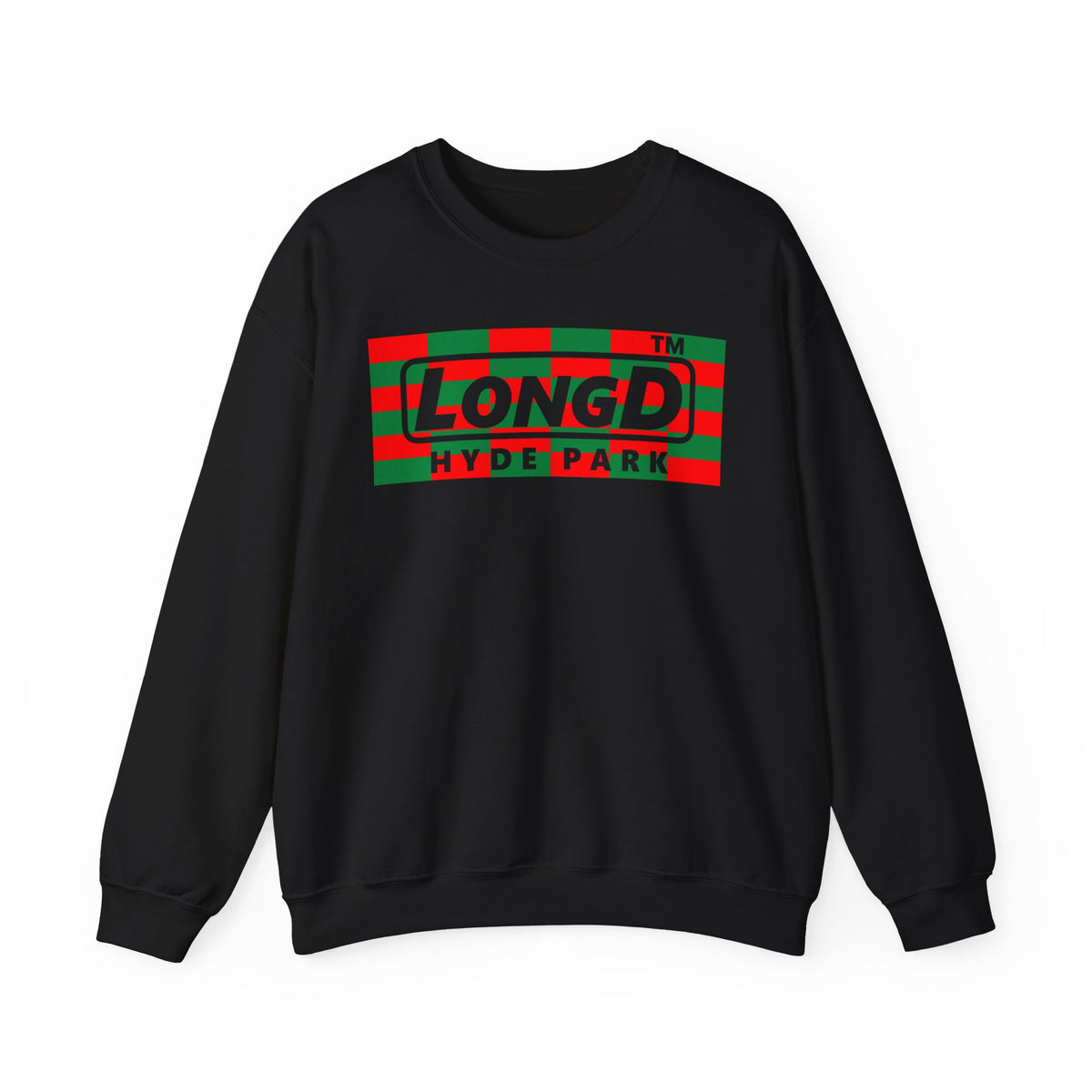LongD Hyde Park negative tiled logo (Xmas colors) crewneck sweatshirt