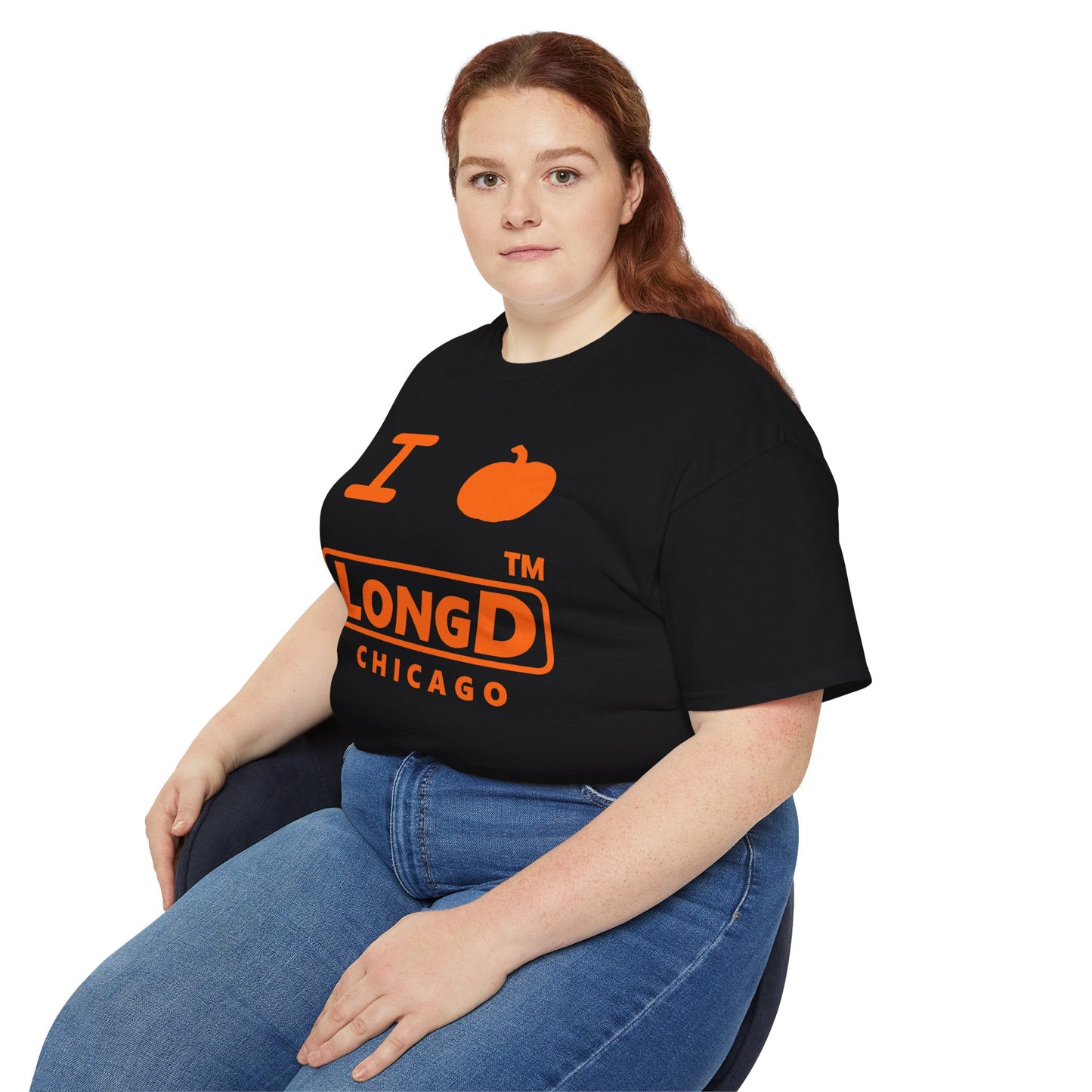 I Pumpkin LongD® Logo Cotton Tee positive orange basic Chicago logo