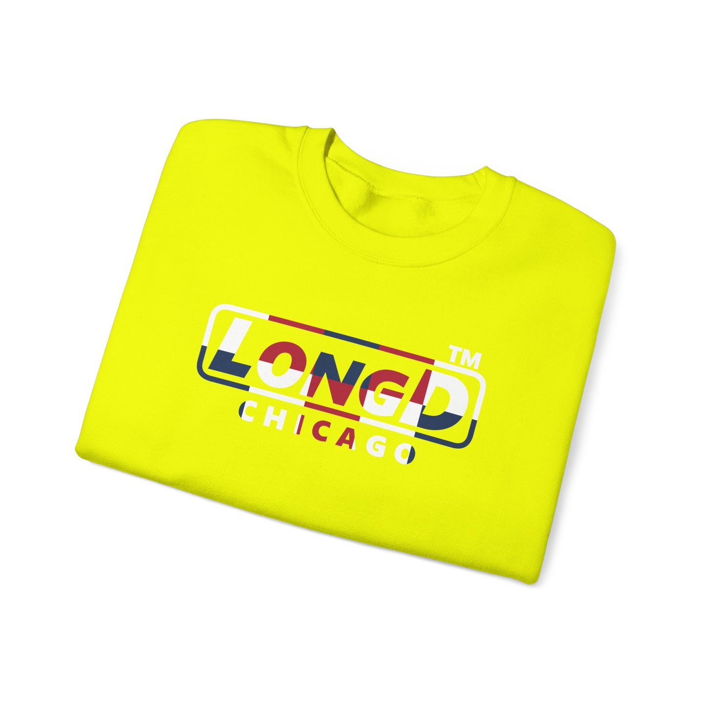 LongD positive 2x5 Chicago logo crewneck sweatshirt (patriotic colors)
