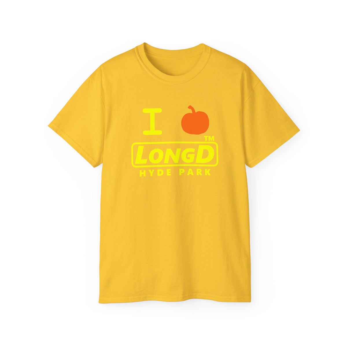 I pumpkin LongD Hyde Park positive alternate basic Yellow (FFFF00) logo cotton tee