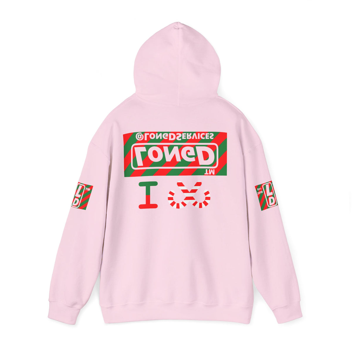 I candy cane LongD Tag negative 12-striped 4-print logo hoodie