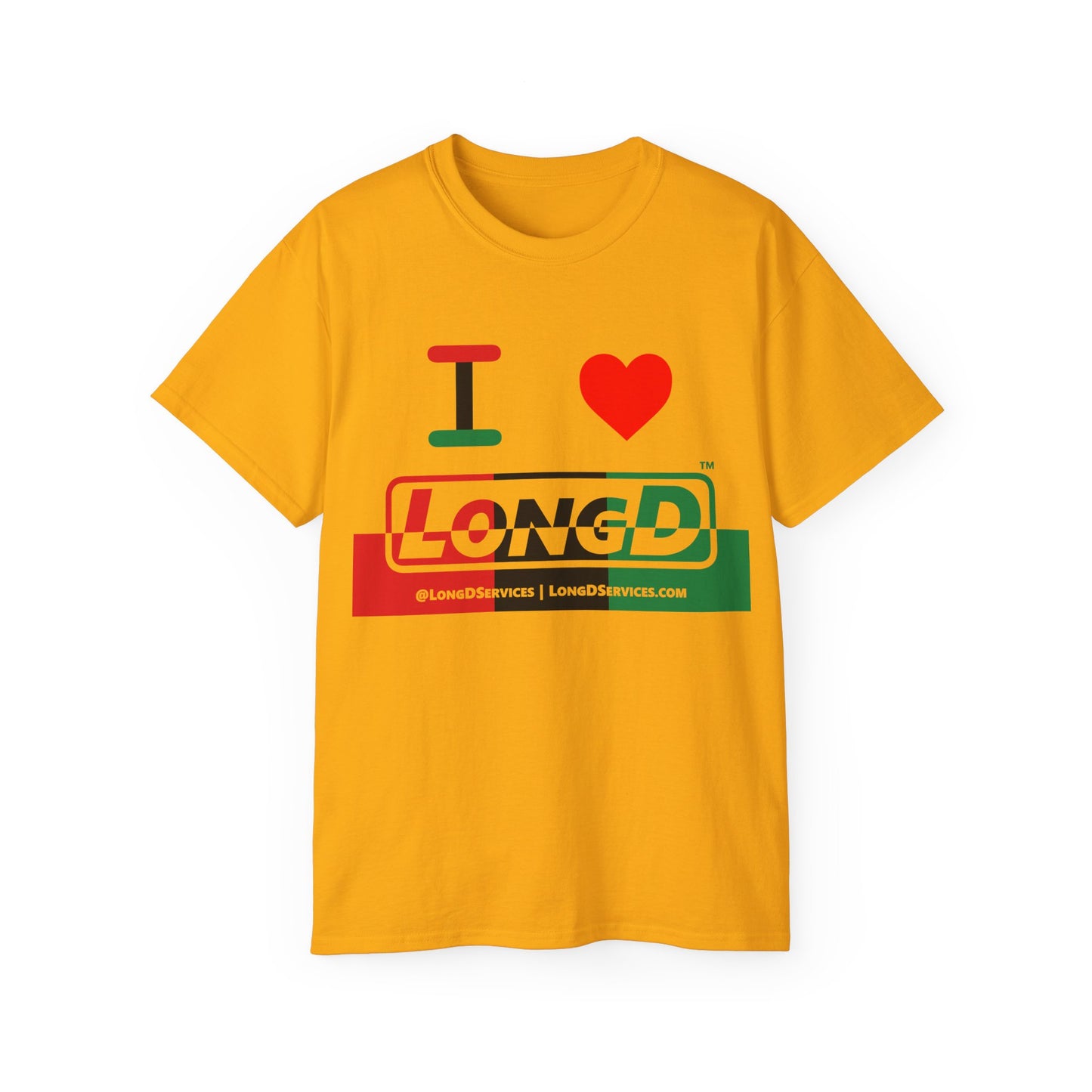 I Luv LongD® Logo Cotton Tee Juneteenth positive top negative bottom text