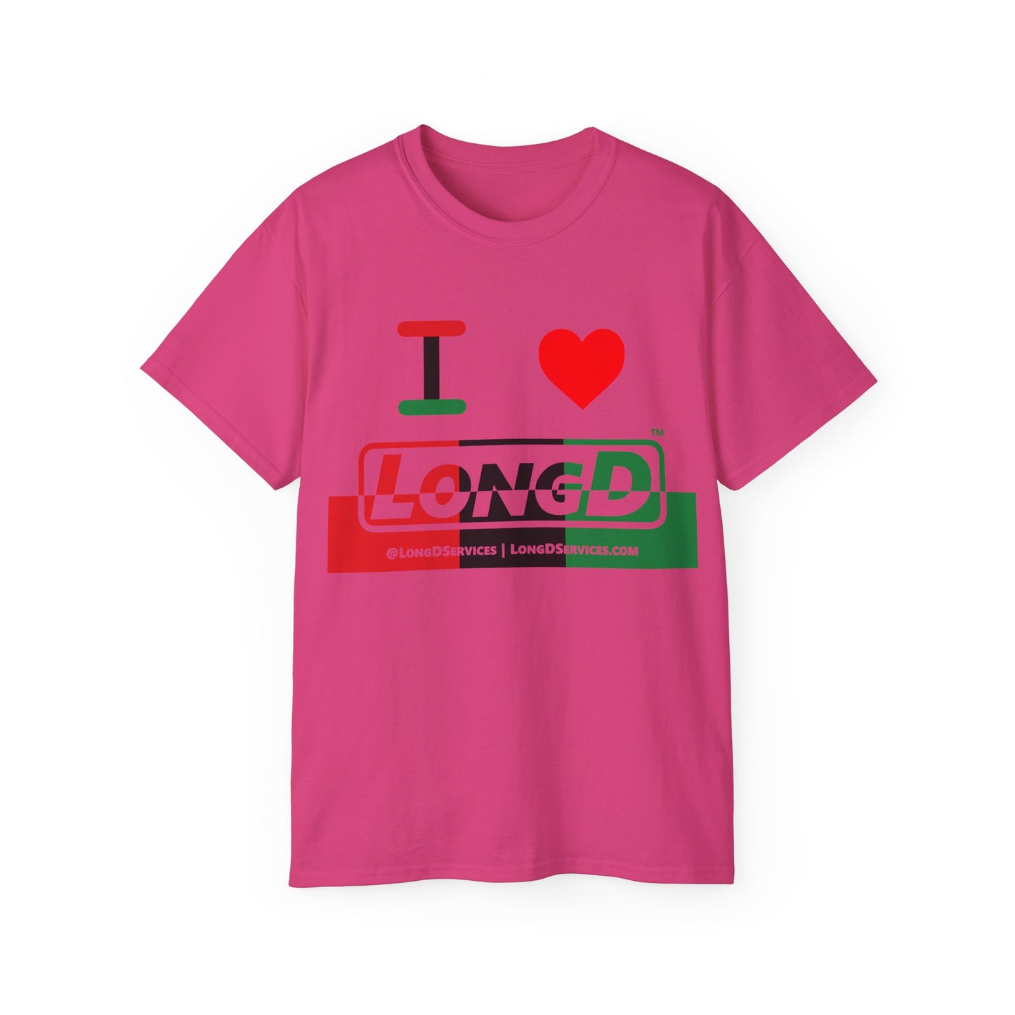 I Luv LongD® Logo Cotton Tee Juneteenth positive top negative bottom text
