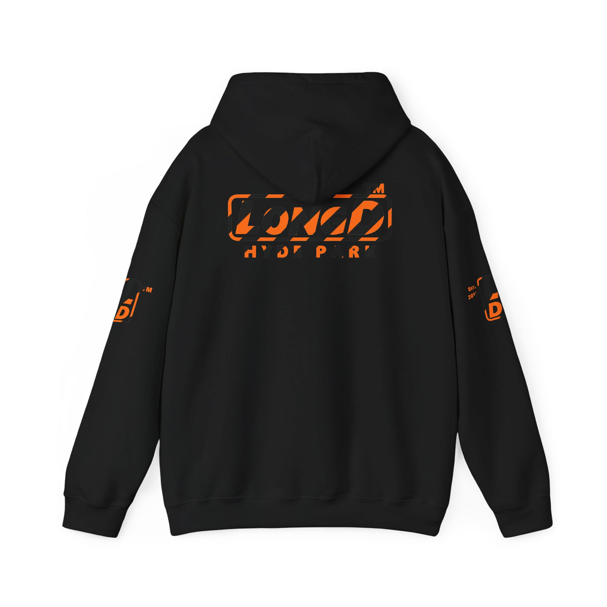 LongD Hyde Park positive 12-striped 4-print logo (Halloween colors) hoodie