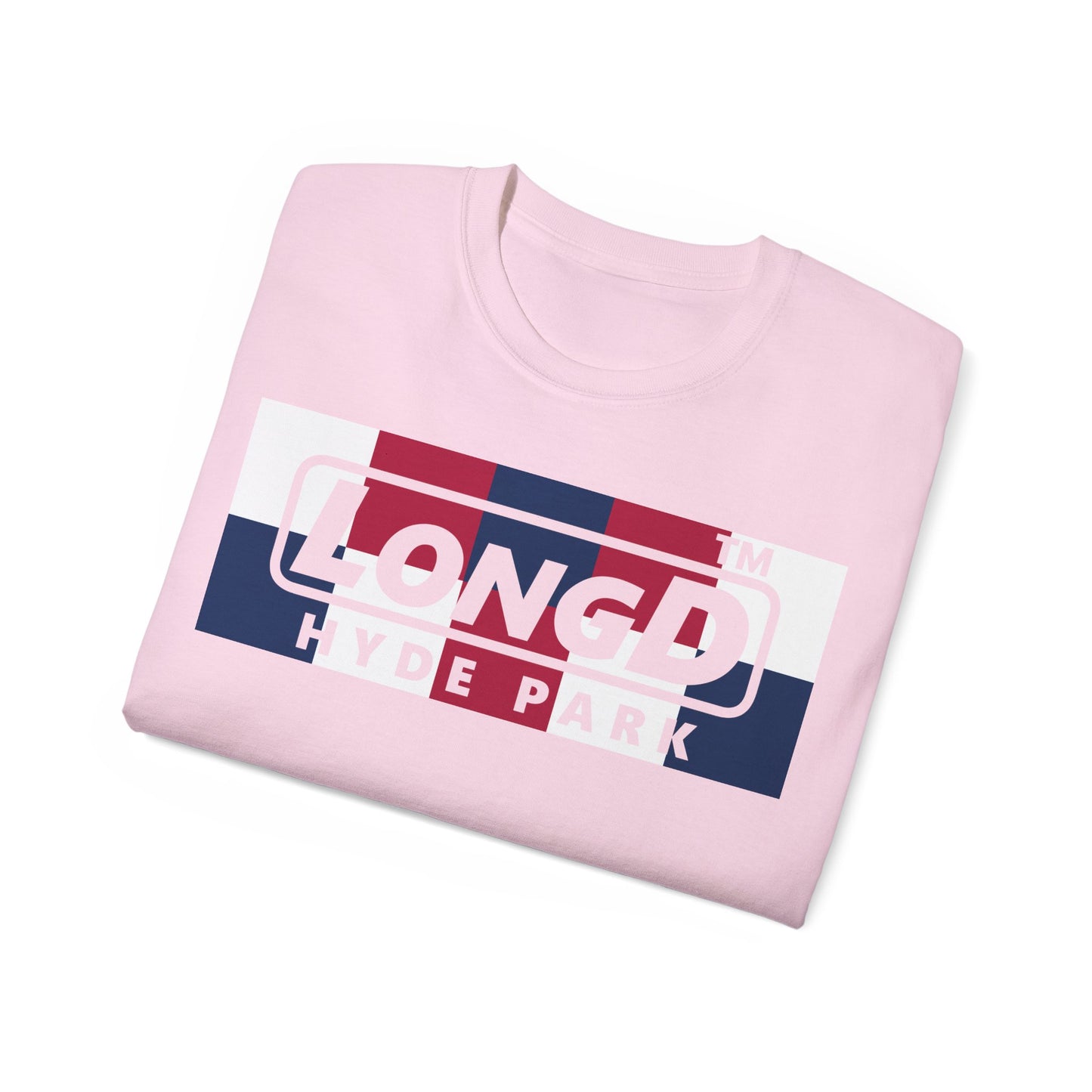 LongD negative 2x5 Hyde Park logo cotton tee (patriotic colors)
