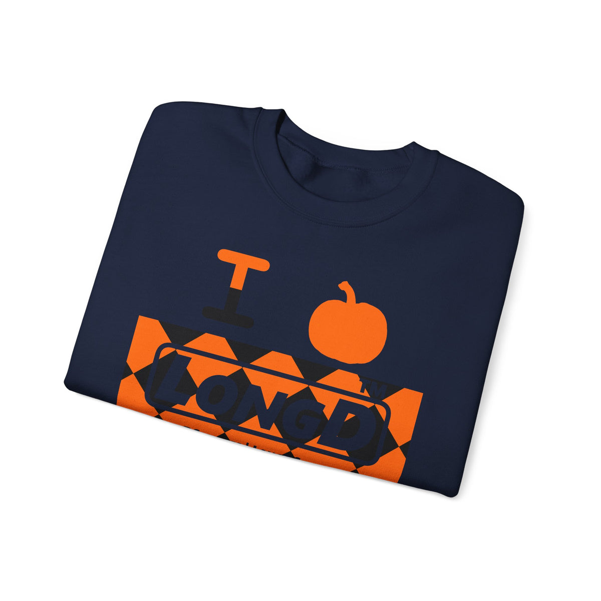 I pumpkin LongD Tag-domain negative argyle logo crewneck sweatshirt