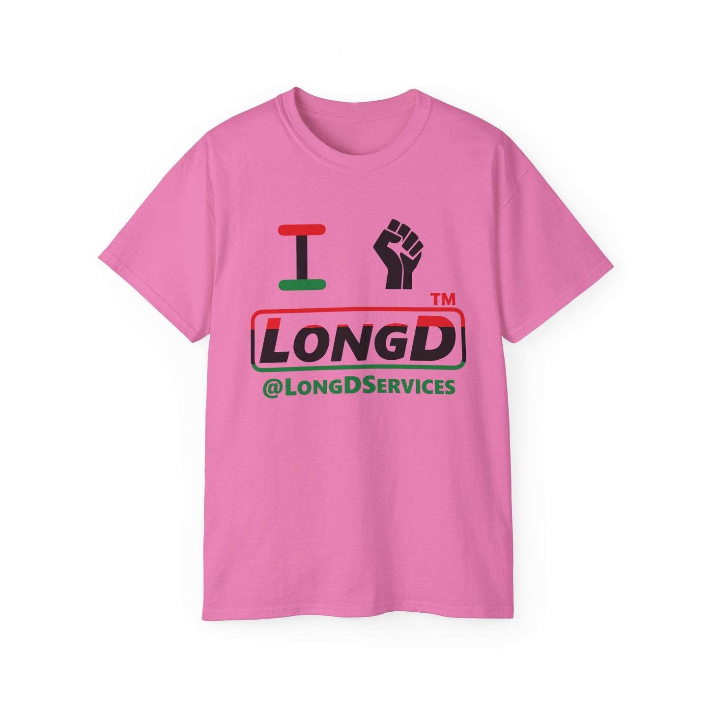 I fist LongD positive horizontal 3-striped tag logo cotton tee