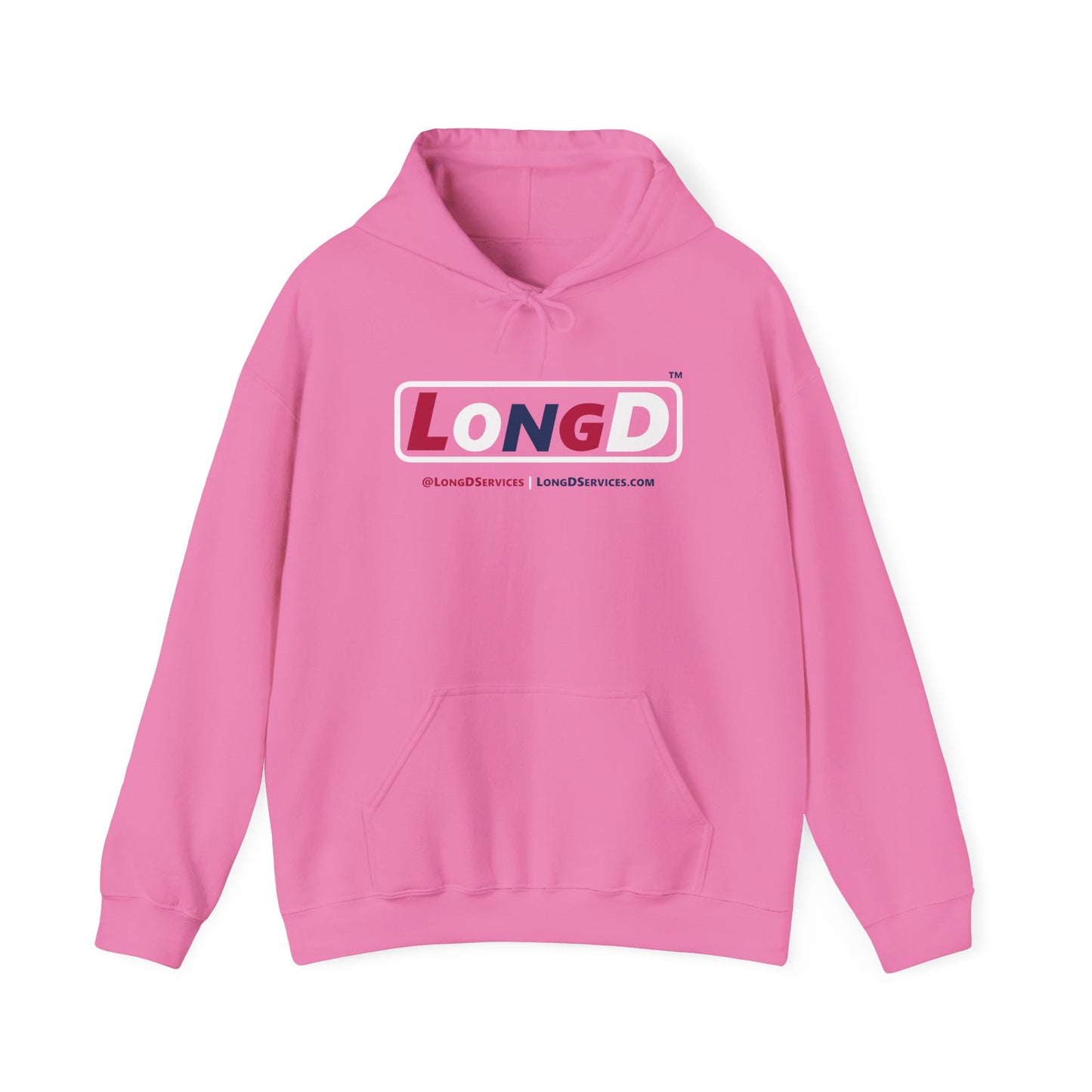 LongD® Logo Hoodie red, white and blue positive varied elements