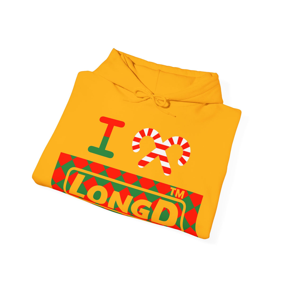 I candy cane LongD Hyde Park negative argyle logo hoodie