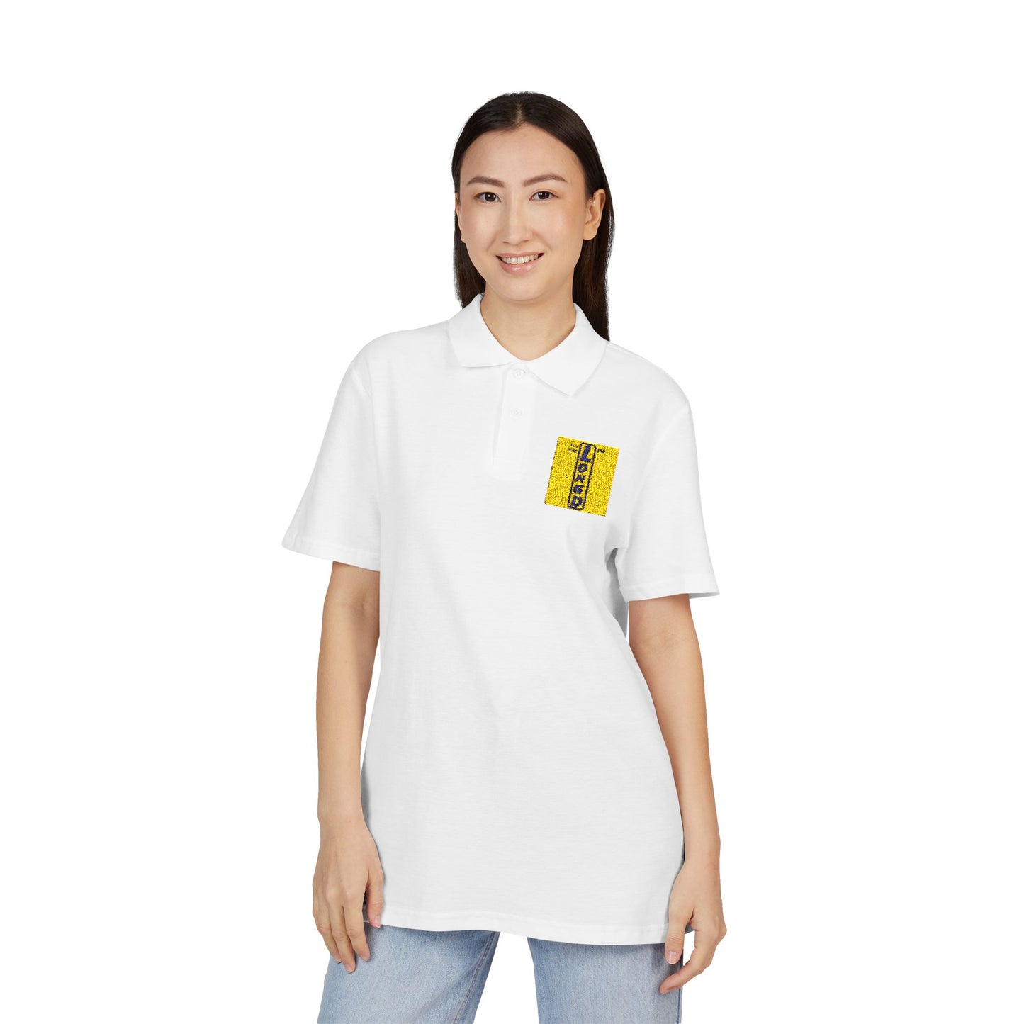 Embroidered LongD official logo upright polo shirt