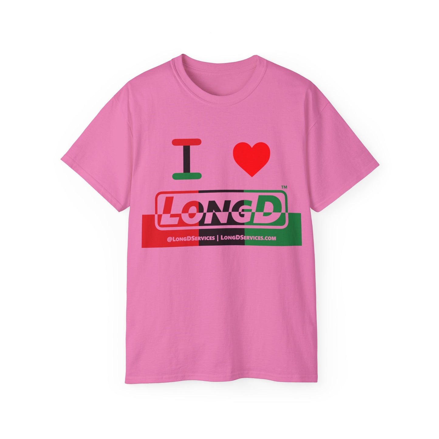 I Luv LongD® Logo Cotton Tee Juneteenth positive top negative bottom text