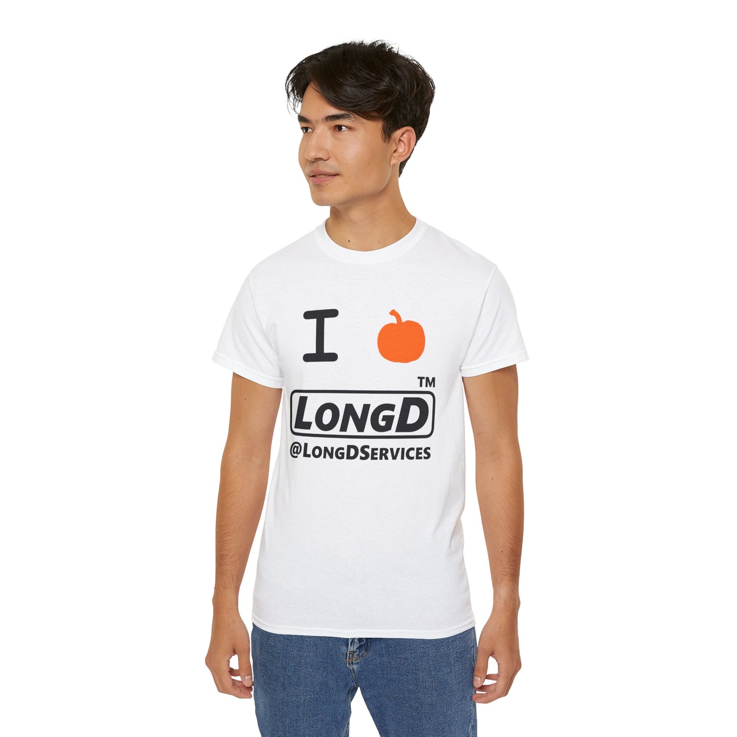 I Pumpkin LongD® Logo Cotton Tee positive black basic tag logo