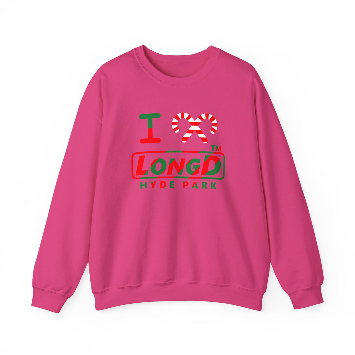 I candy cane LongD Hyde Park positive pixel-weighted 6-striped logo crewneck sweatshirt