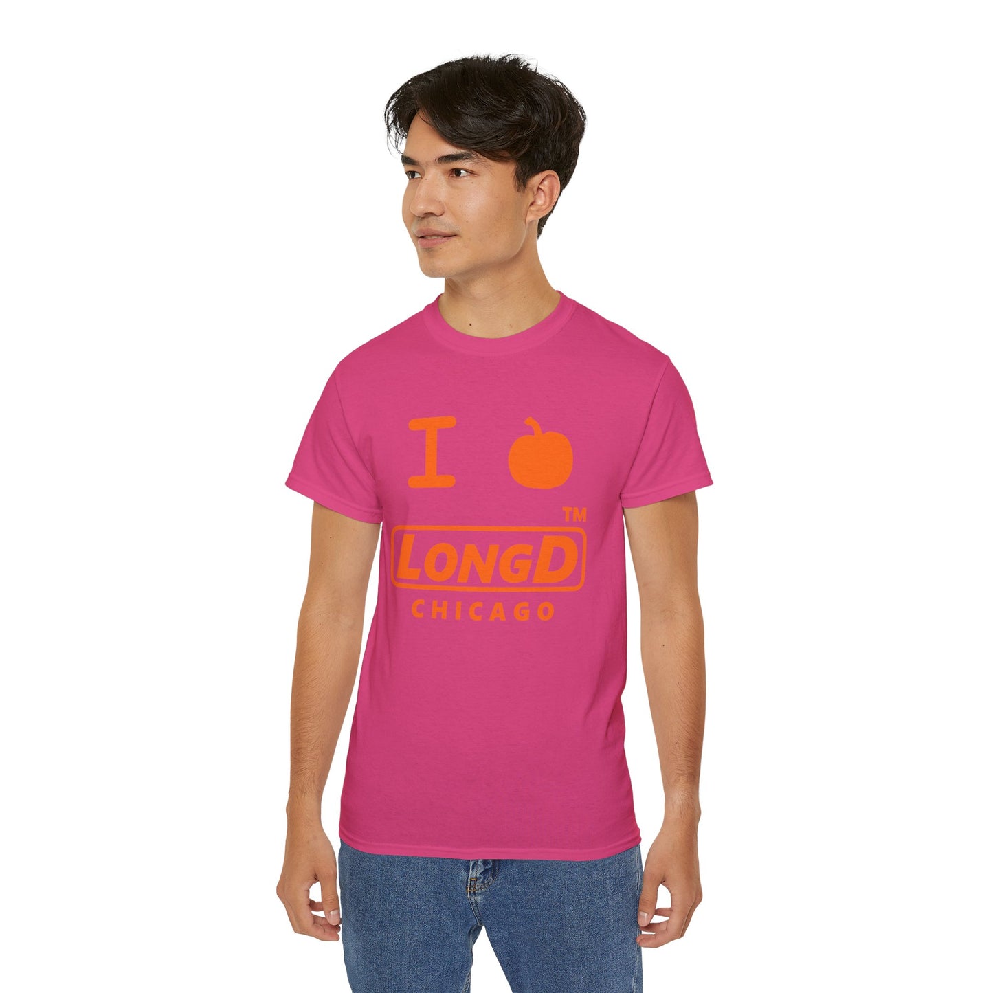 I Pumpkin LongD® Logo Cotton Tee positive orange basic Chicago logo