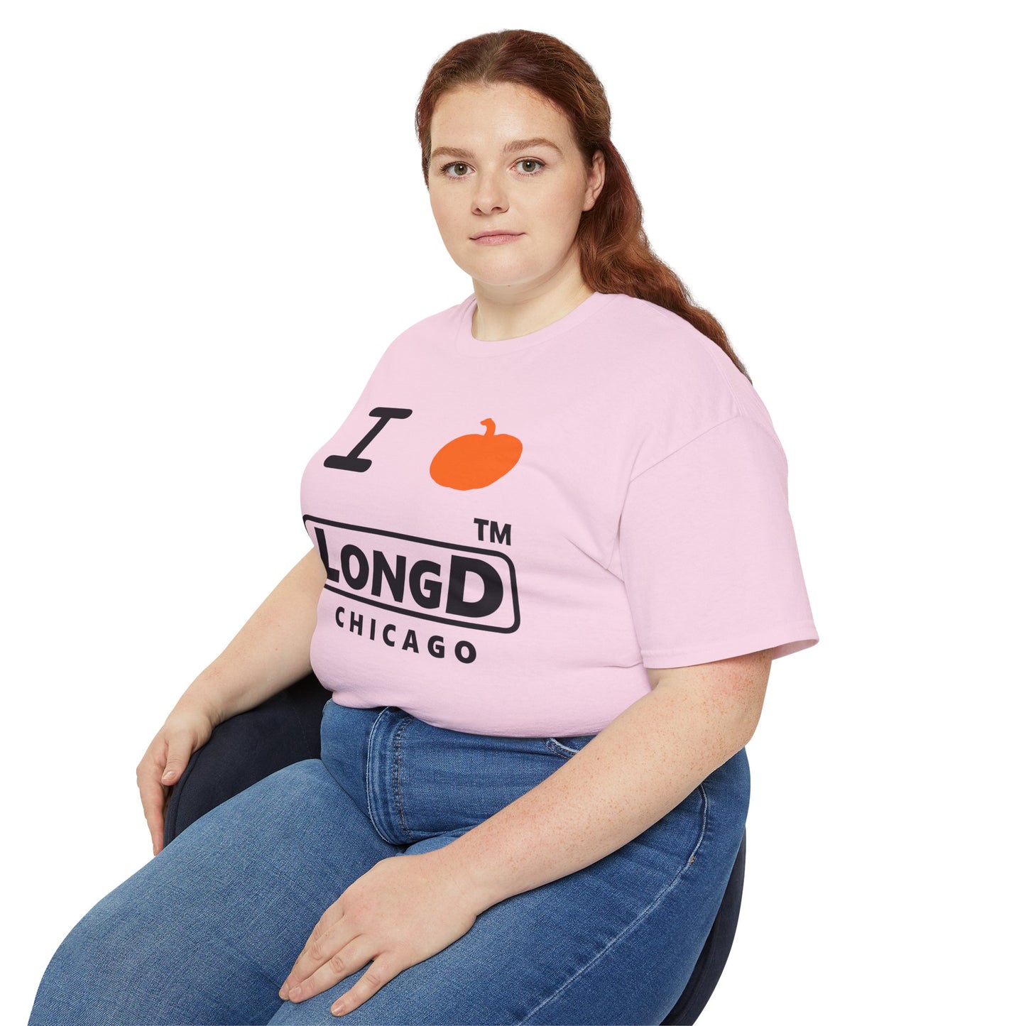 I Pumpkin LongD® Logo Cotton Tee positive black basic Chicago logo