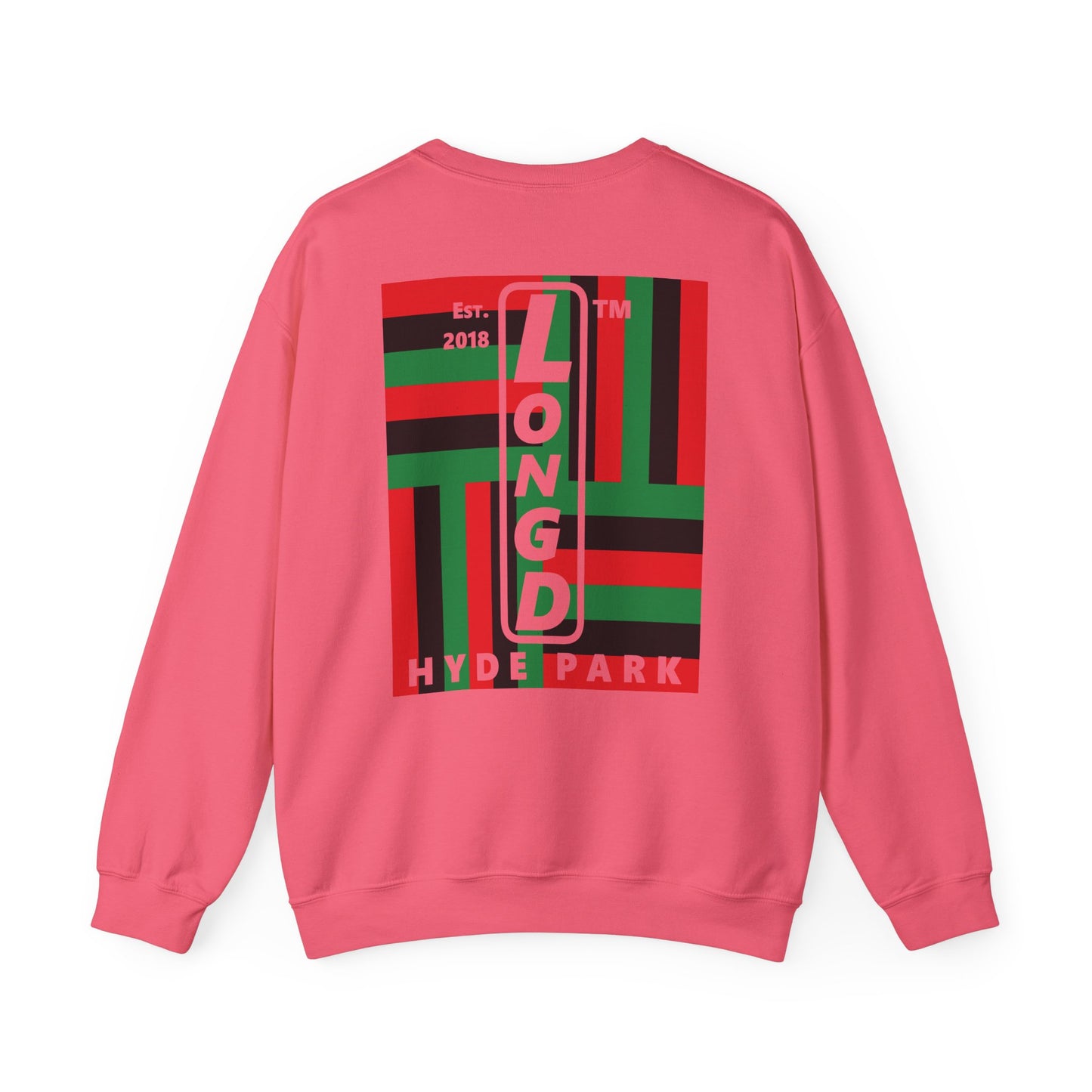 I Fist LongD negative windmill Hyde Park upright front-back logo crewneck sweatshirt