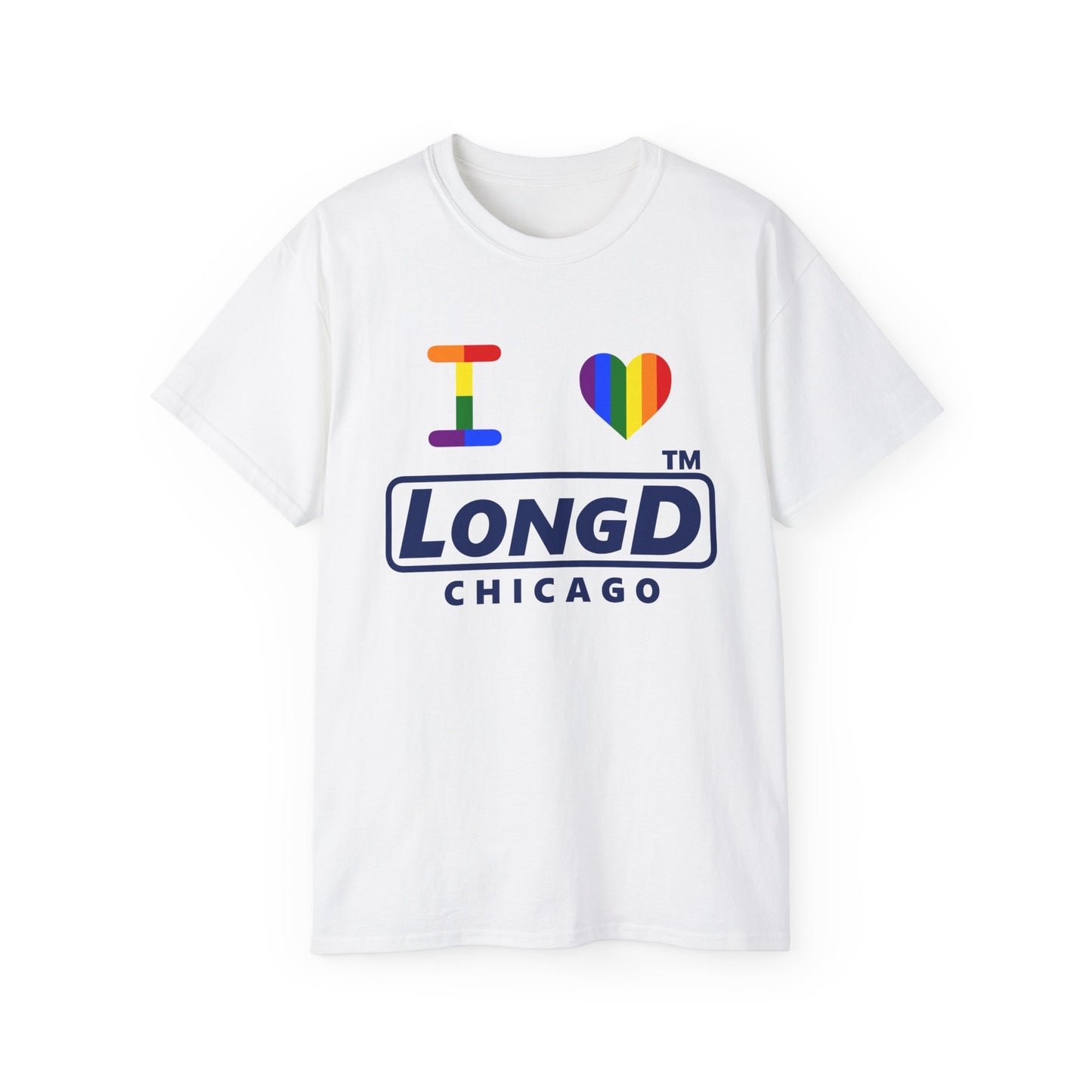 I Luv LongD official Chicago logo cotton tee (Pride colors)