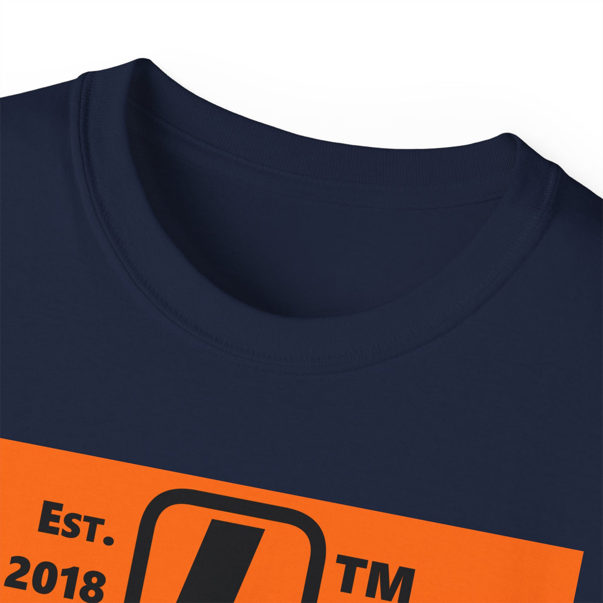 LongD Hyde Park upright logo Black (000000) on orange (FE7518) (Halloween colors) cotton tee