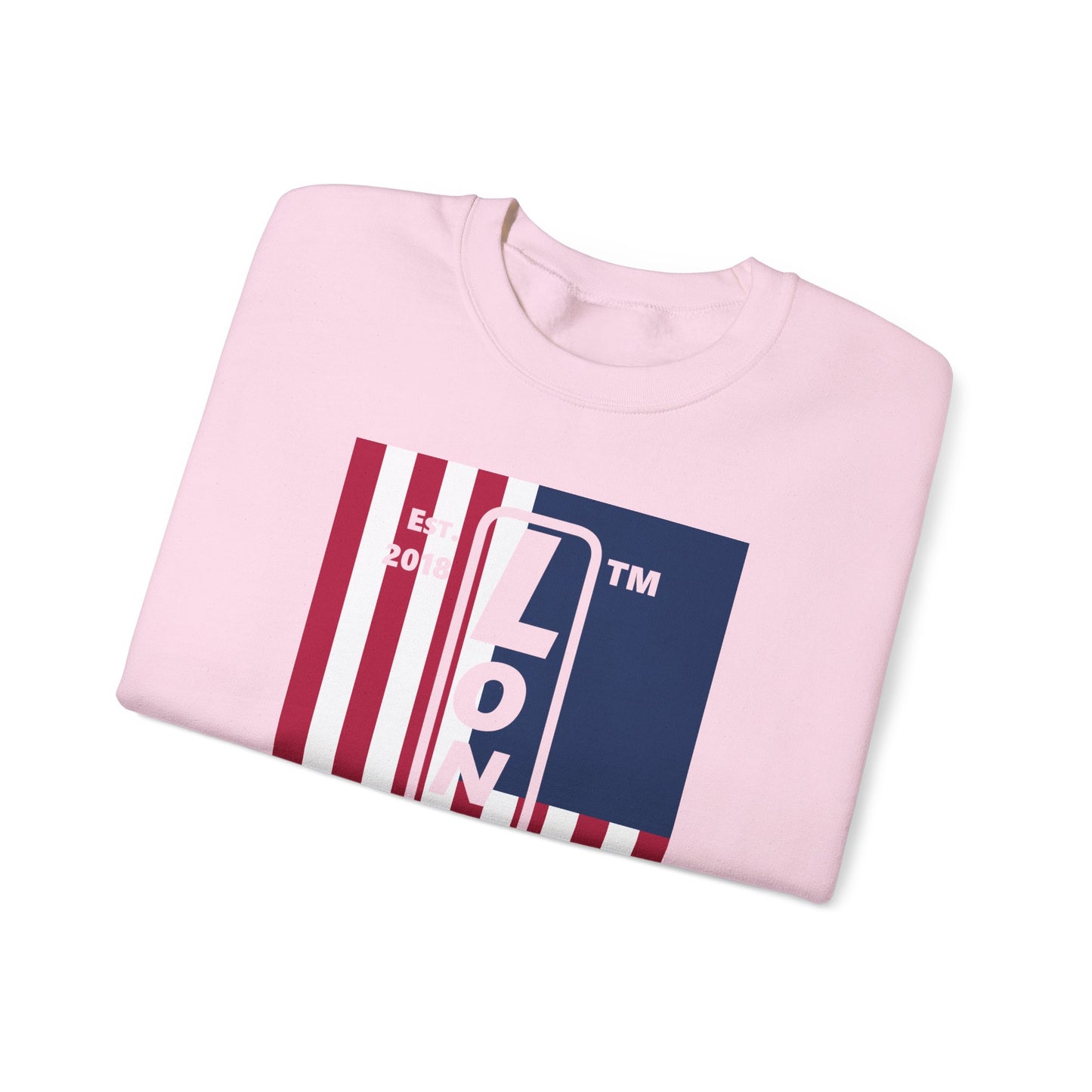 LongD negative cropped flag Chicago logo crewneck sweatshirt (patriotic colors)