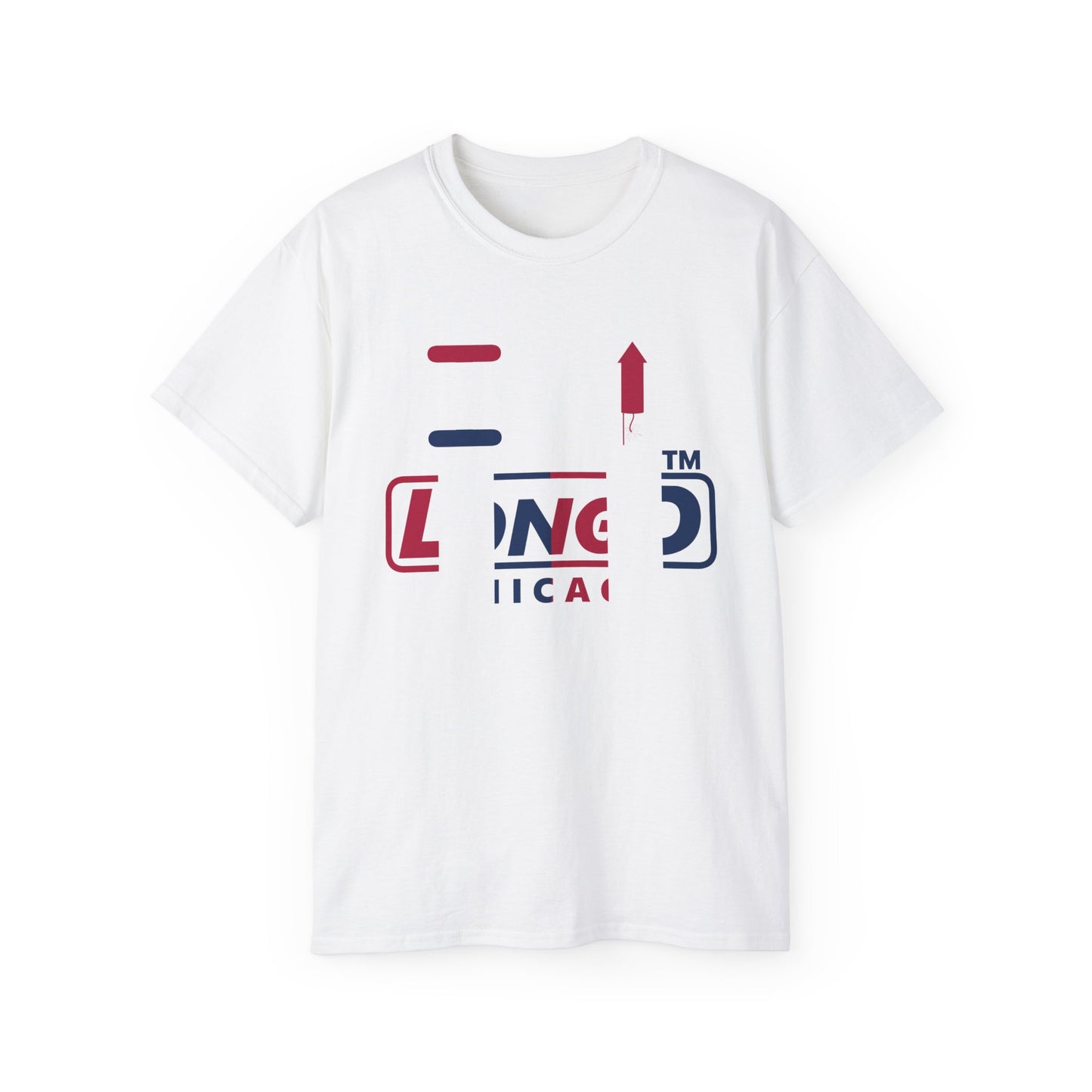 I firecracker LongD positive vertical 6-striped Chicago logo cotton tee