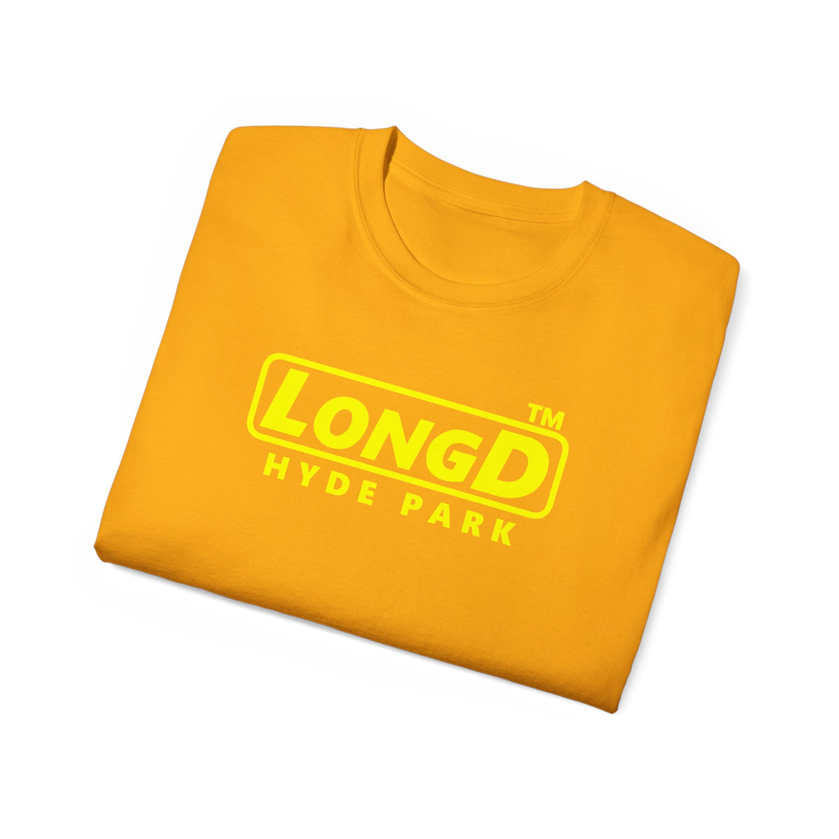 LongD Hyde Park positive alternate basic Yellow (FFFF00) logo cotton tee