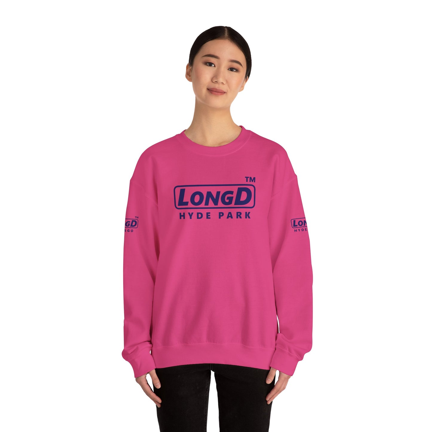 LongD official 4-print Hyde Park logo crewneck sweatshirt