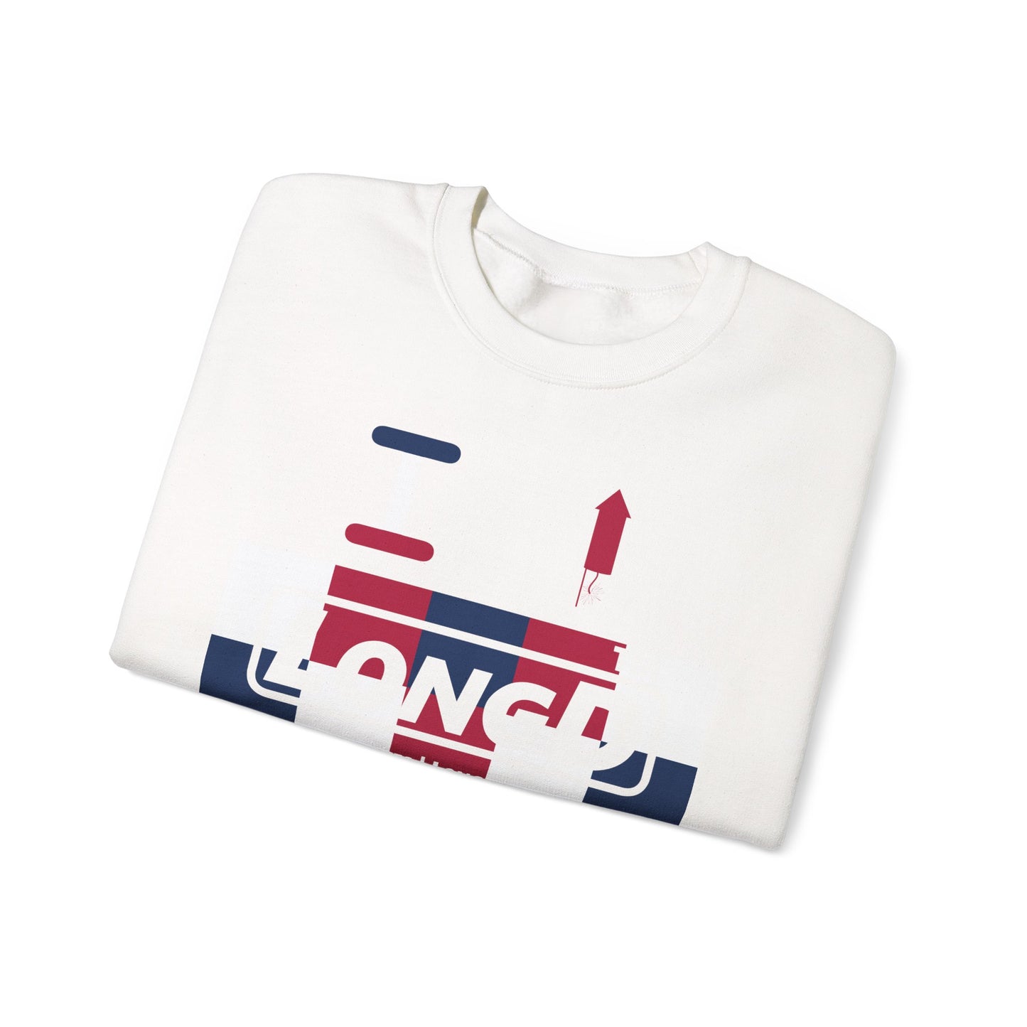 I firecracker LongD negative 2x5 tag-domain logo crewneck sweatshirt