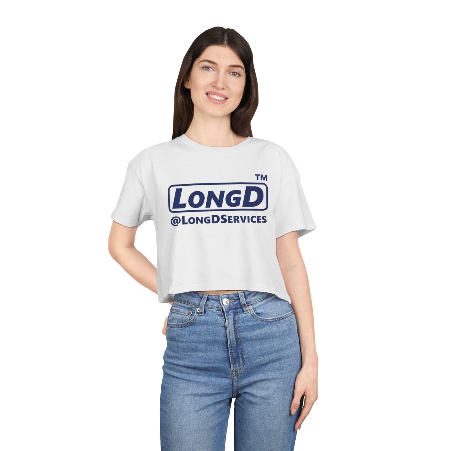 LongD Logo (tag only positive official) Women's Crop Tee