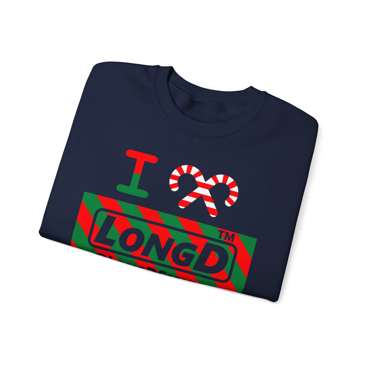 I candy cane LongD Tag negative 12-striped 4-print logo crewneck sweatshirt