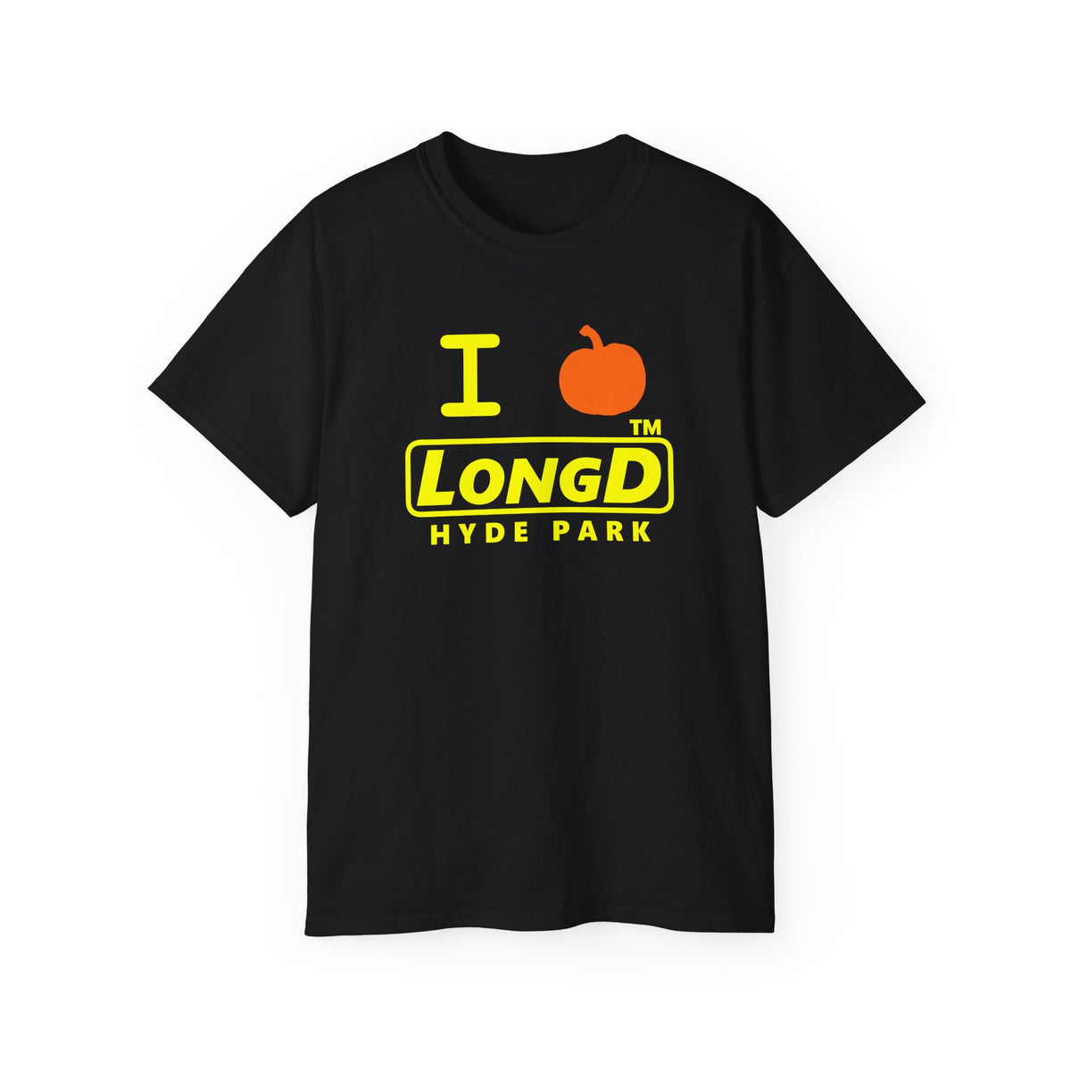 I pumpkin LongD Hyde Park positive alternate basic Yellow (FFFF00) logo cotton tee