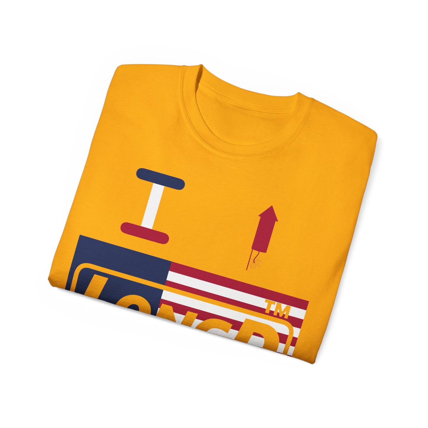 I firecracker LongD negative flag Hyde Park logo cotton tee