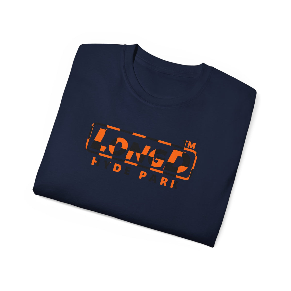 LongD Hyde Park positive checkered logo (Halloween colors) cotton tee