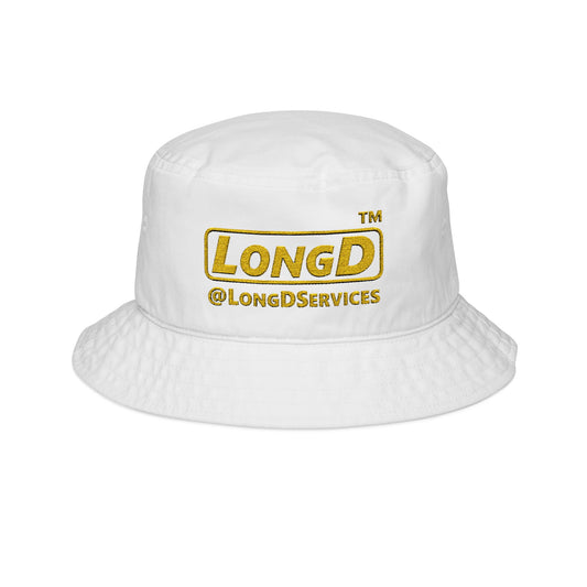 Embroidered alternate basic tag logo bucket hat