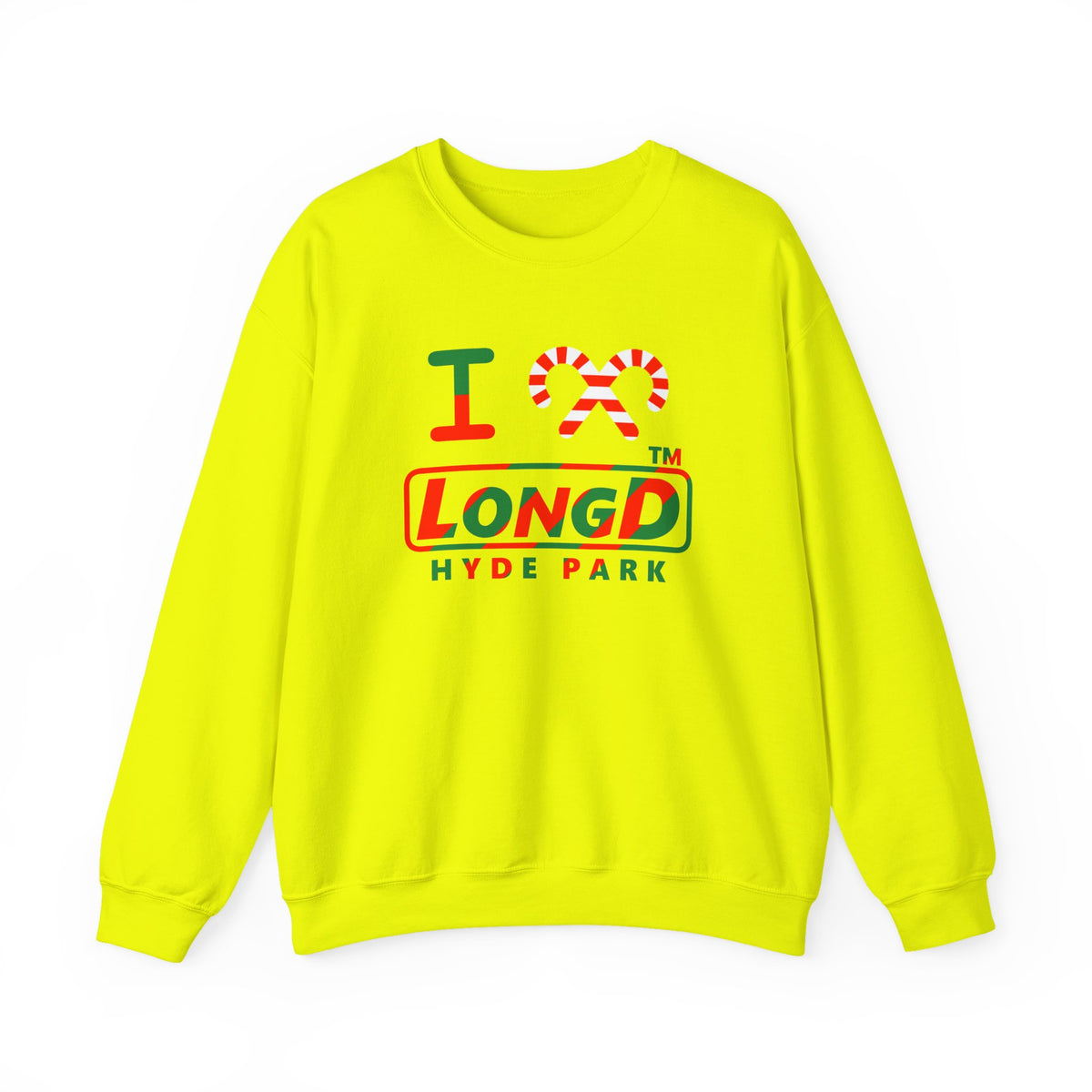 I candy cane LongD Hyde Park positive pixel-weighted 6-striped logo crewneck sweatshirt