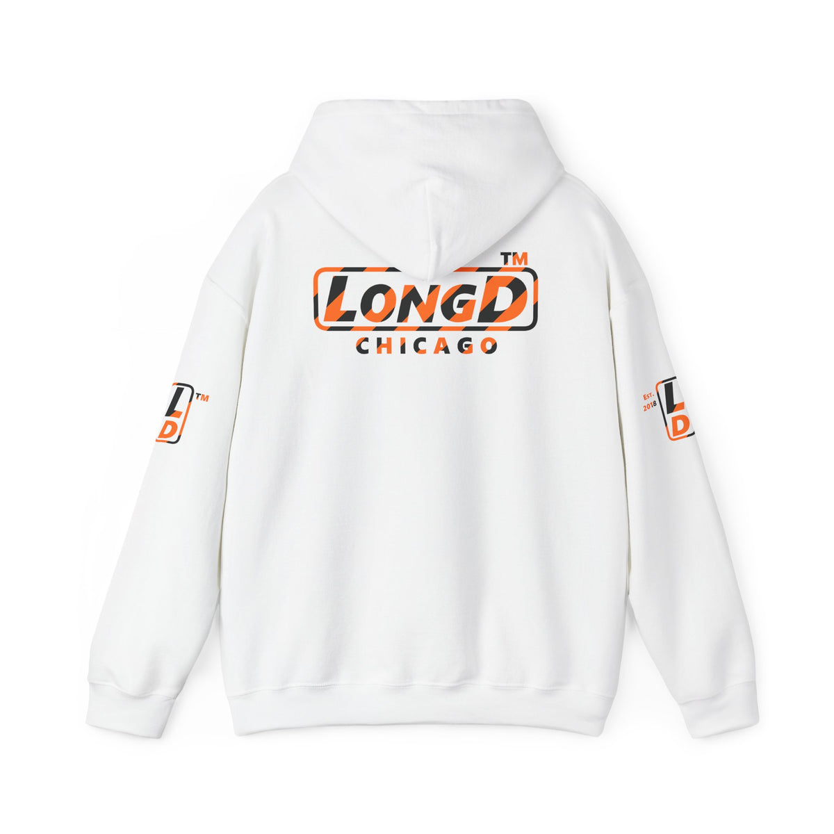 LongD Chicago positive 12-striped 4-print logo (Halloween colors) hoodie