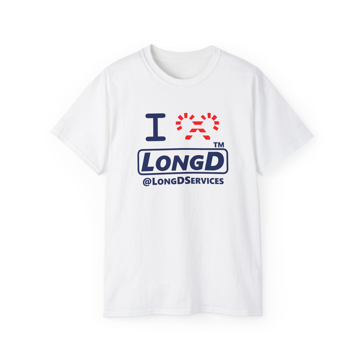 I candy cane LongD Tag positive official basic navy front-back logo cotton tee
