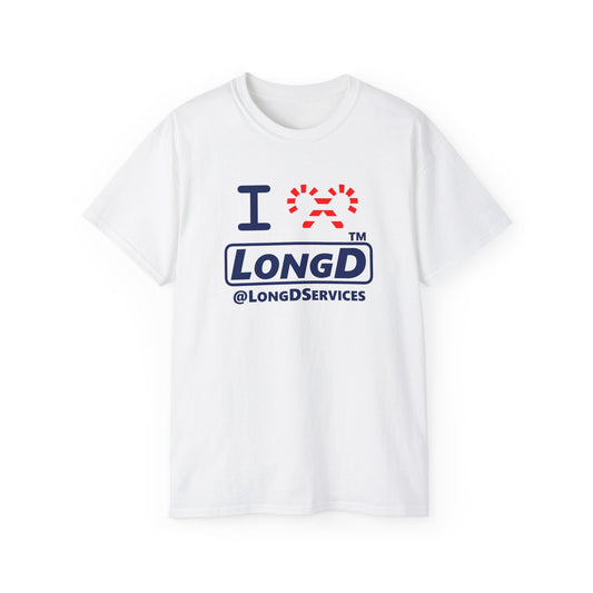 I candy cane LongD Tag positive official basic navy front-back logo cotton tee
