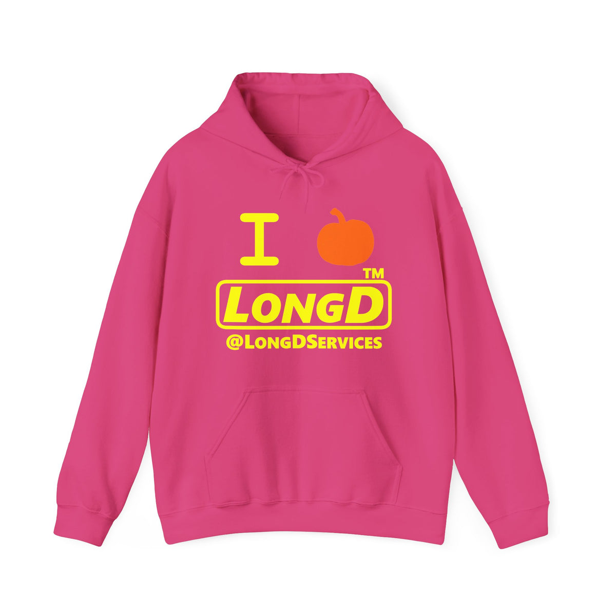I pumpkin LongD Tag positive alternate basic Yellow (FFFF00) logo hoodie