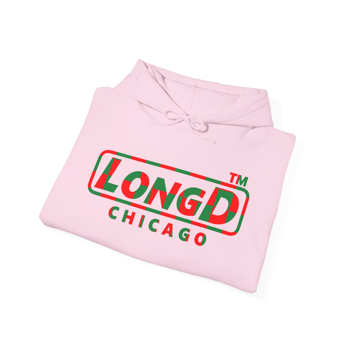 LongD Chicago positive checkered logo (Xmas colors) hoodie