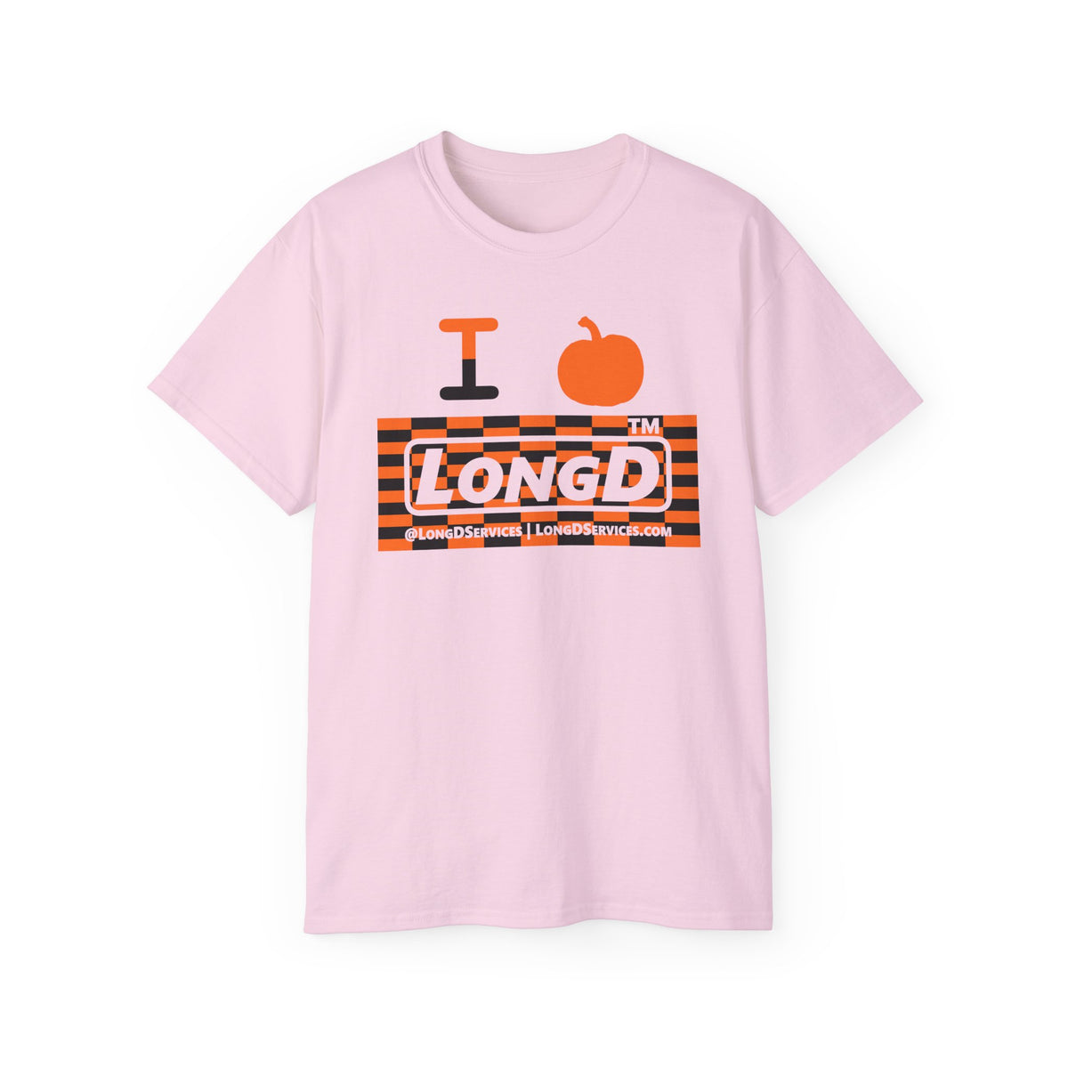I pumpkin LongD Tag-domain negative tiled logo cotton tee