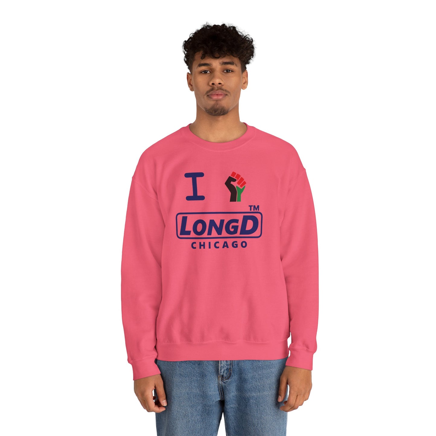 I fist LongD official basic Chicago logo crewneck sweatshirt