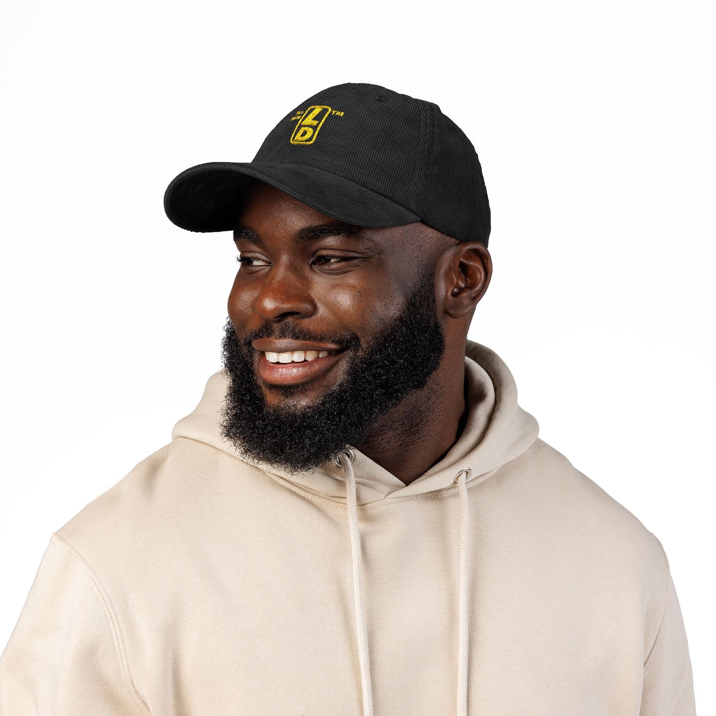 Embroidered Corduroy Cap reverse basic logo upright initials
