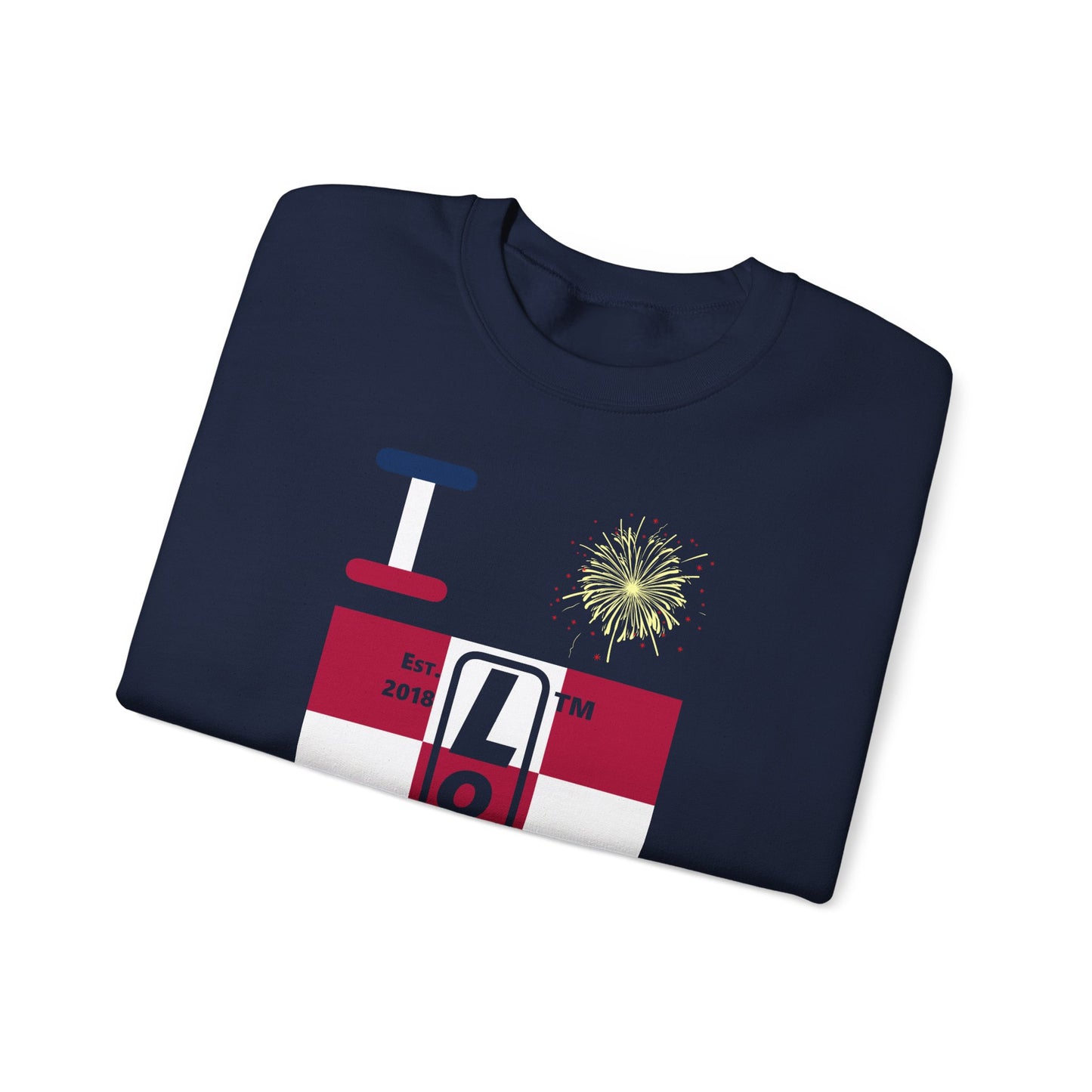 I Burst LongD negative 4x3 Hyde Park upright logo crewneck sweatshirt