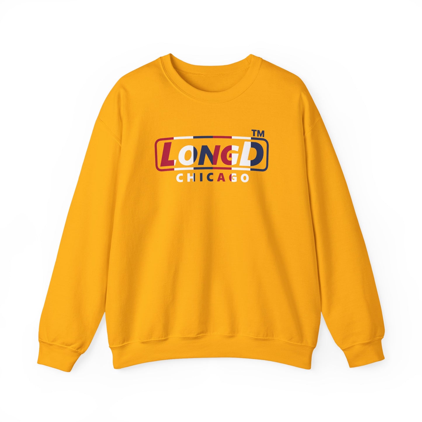 LongD positive vertical 6-striped Chicago logo crewneck sweatshirt (patriotic colors)