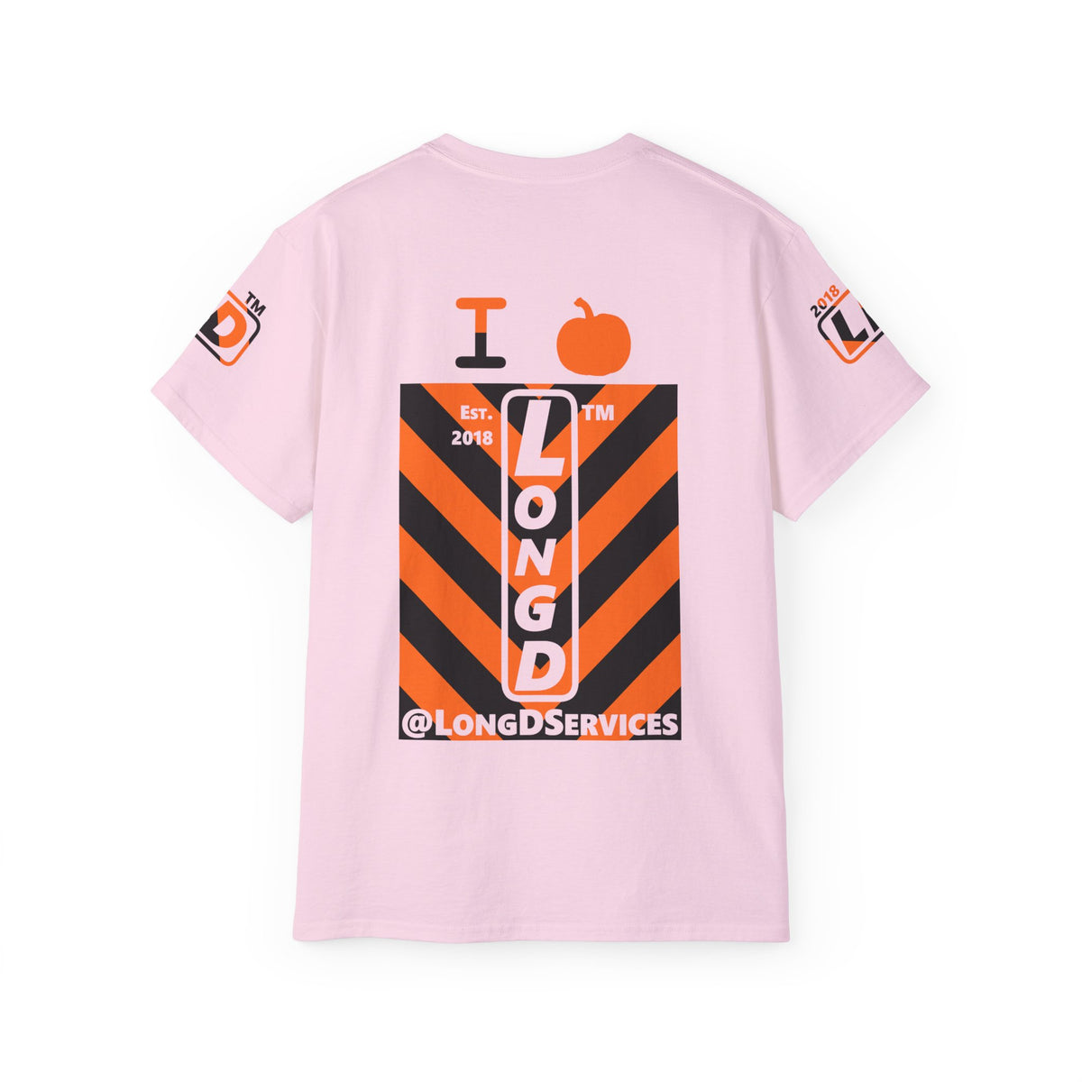 I pumpkin LongD Tag negative upright downward chevron 4-print logo cotton tee